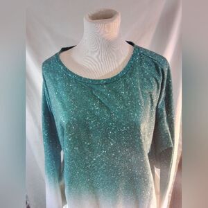 Oversized Sweatshirt Green and White Long Sleeve Pullover 6XL Convertible Fit